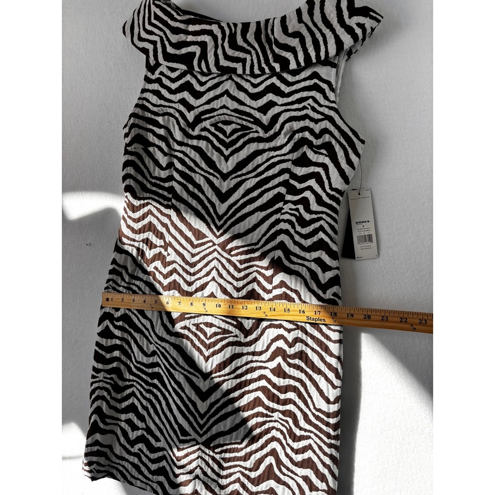 Dana Buchman Ibiza Breeze Zebra Print Sheath Dress Brown White Size 8 NWT - Picture 12 of 14